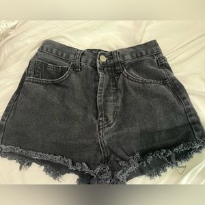 John Galt Black Denim Shorts NWOT XS